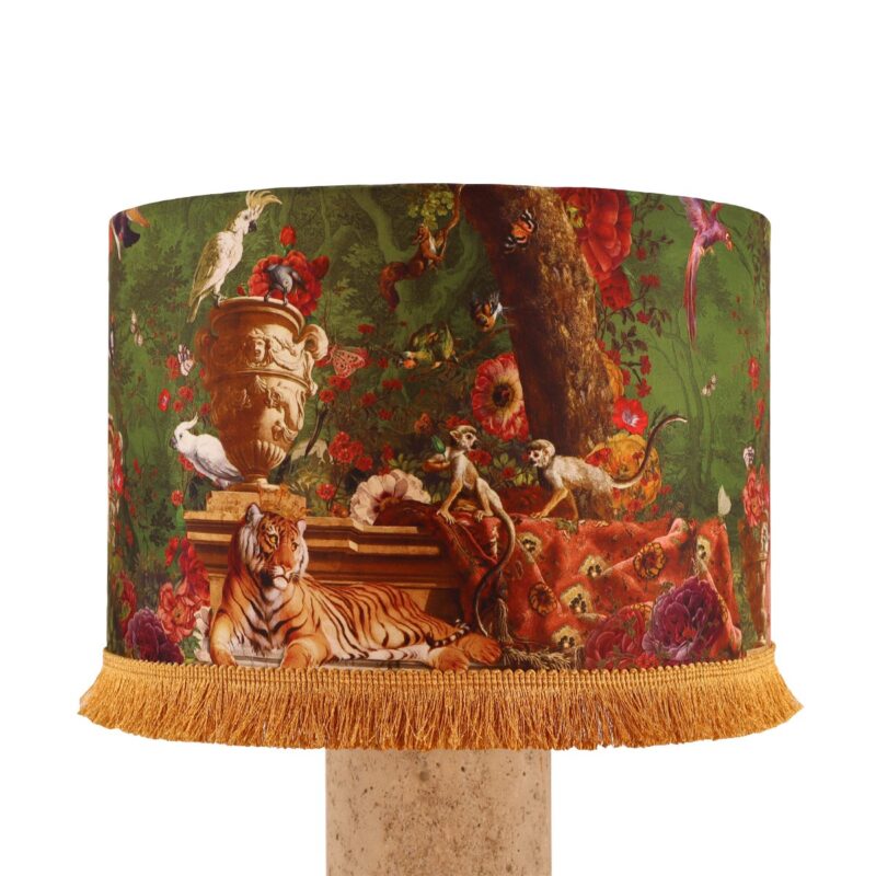 ABAT JOUR TAMBOUR 30X20CM AVEC FRANGE MACHLI