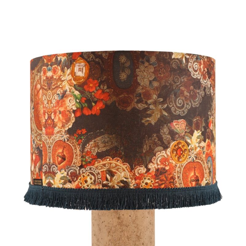 ABAT JOUR TAMBOUR 30X20CM AVEC FRANGE ALL OVER PRAYER