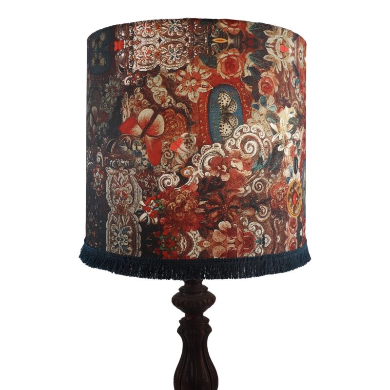 ABAT JOUR TAMBOUR 40X36CM AVEC FRANGE PRAYER