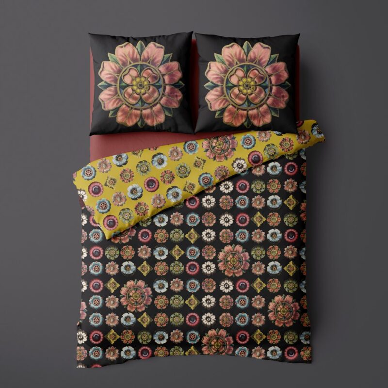 LINGE DE LIT ROSACES