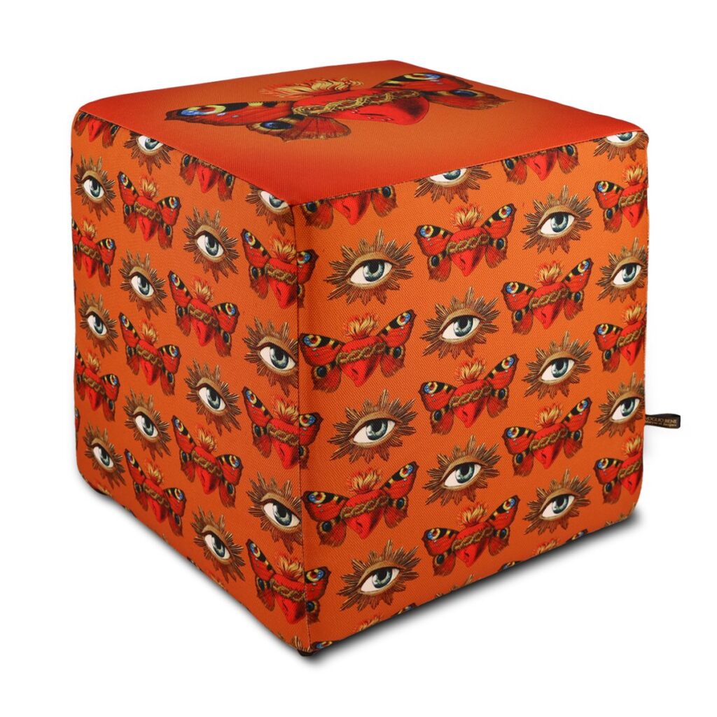 POUF PAPILLON ORANGE