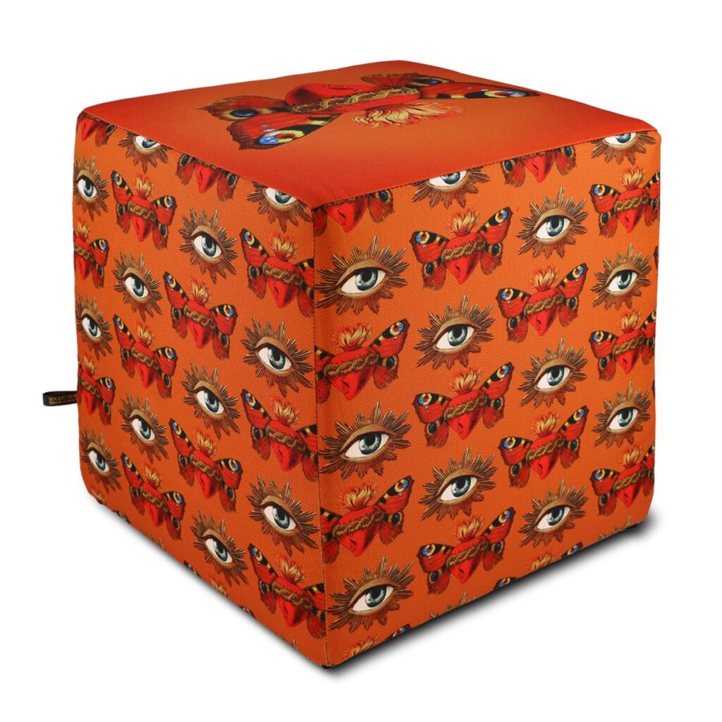 POUF PAPILLON ORANGE – Image 2