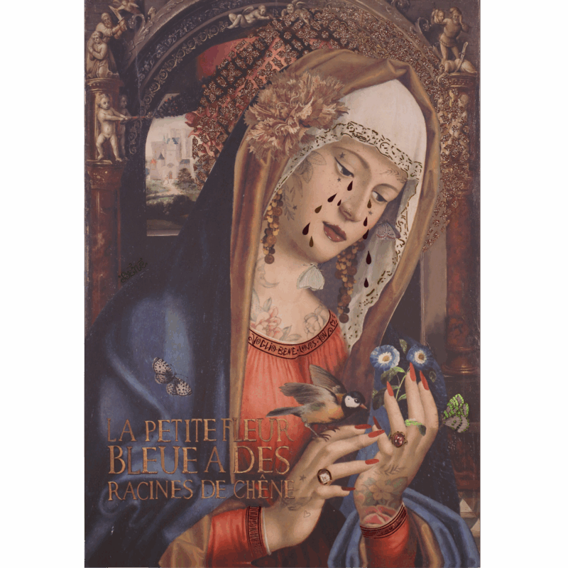 Affiche d'art fleur bleue
