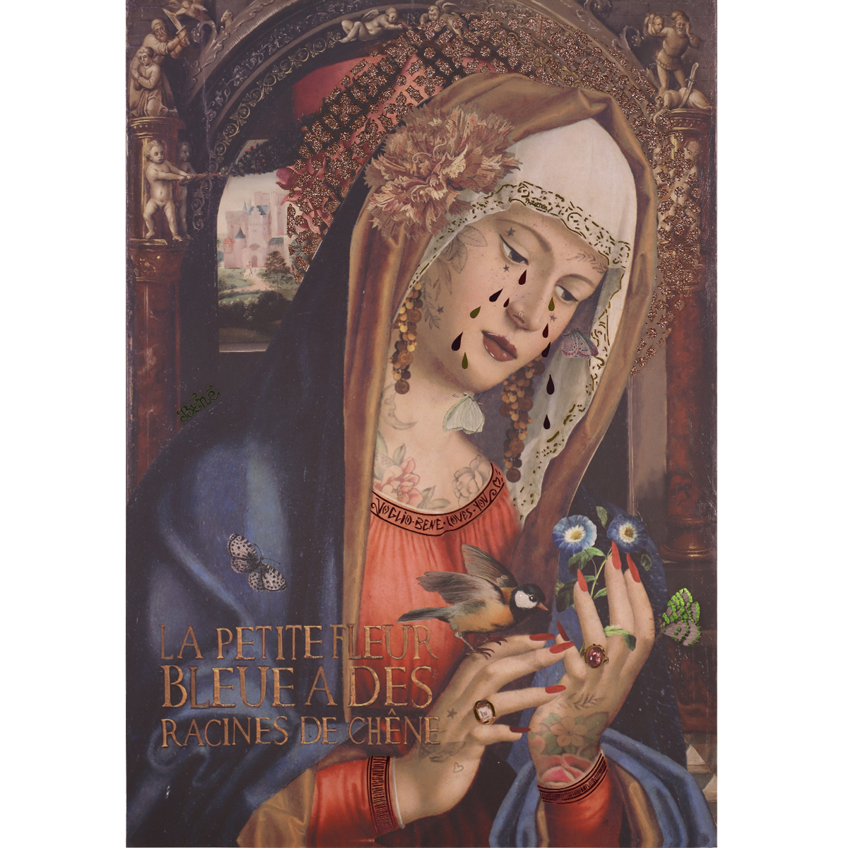 Affiche d'art fleur bleue